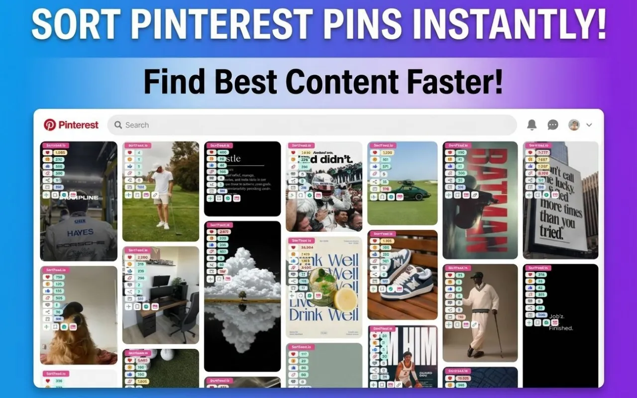 Pinterest research workflow with Sort Feed in Chrome