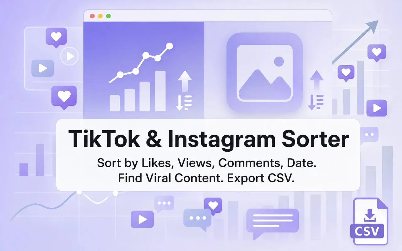Sort Feed metric choices for views likes comments and date